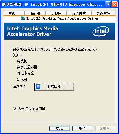 Intel  Q45主板集成显卡双屏输出的设置方法 - www.downcc.com