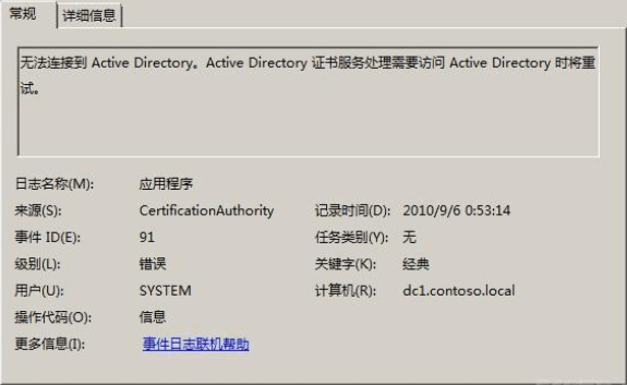 在Windows 2008 R2 上安装证书服务重启后出现 CertificationAuthority错误的解决方案